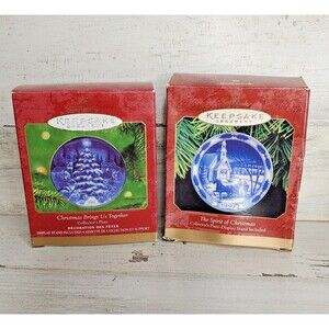 Hallmark Ornaments Spirit of Christmas & Christmas Brings Us Together - 2 Plates